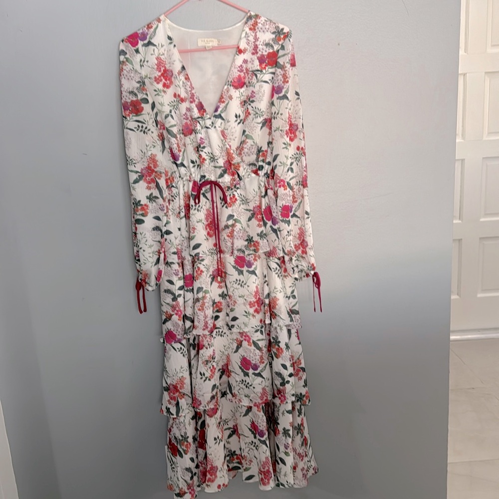 Ted Baker Long sleeve floral print dress.